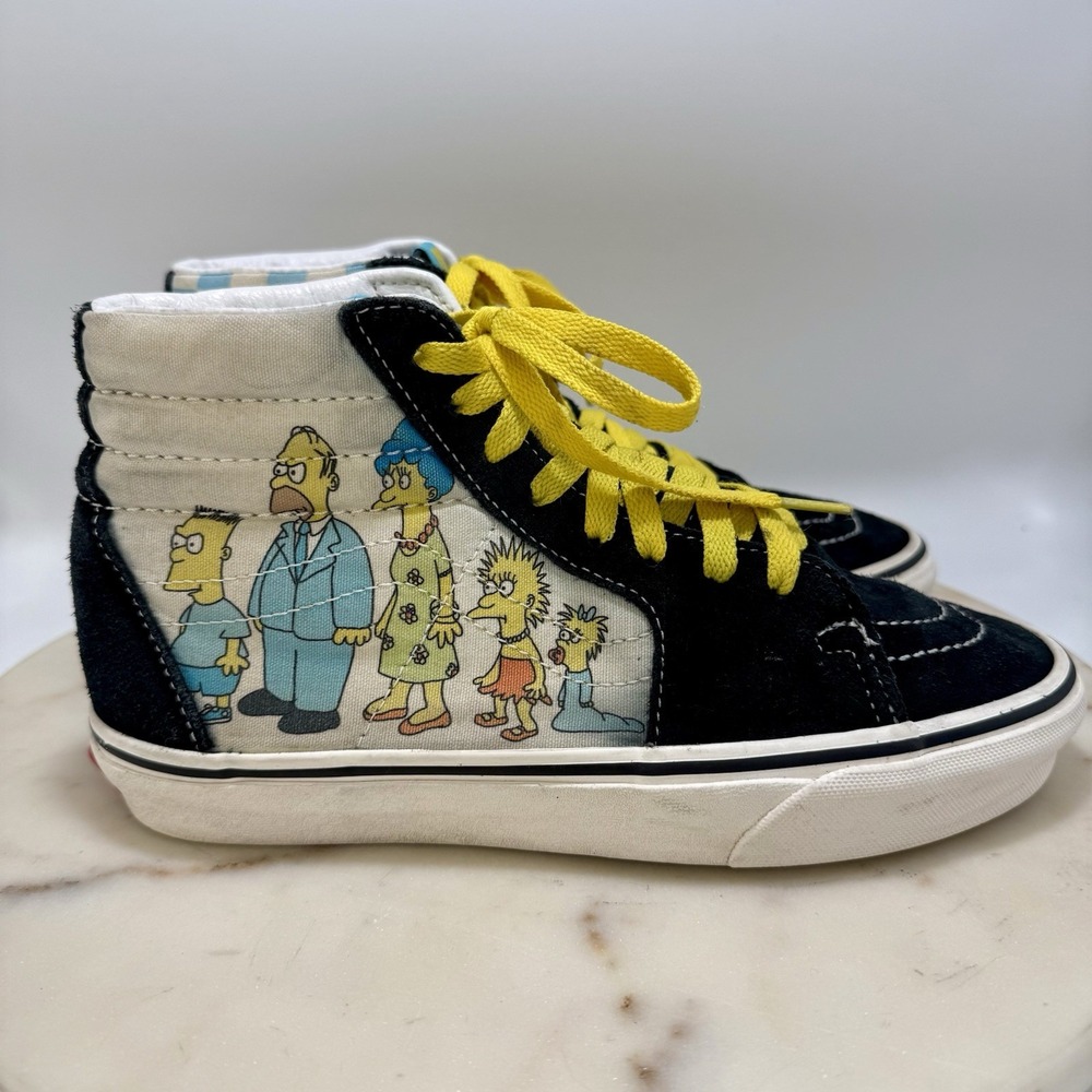 Vans Sk8-Hi The Simpsons Family Portrait Men 5.5 Black Checker High Top Sneakers